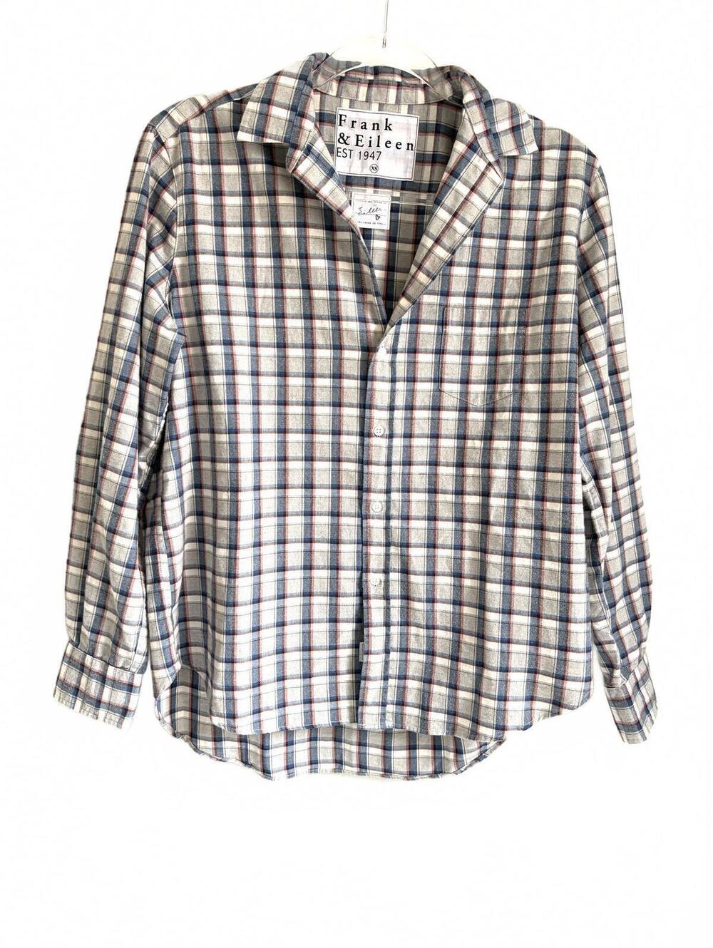 Frank & Eileen | Long Sleeve Button Up Shirt Blue Pink White Very Soft Size XS